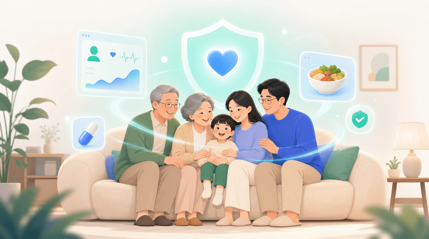 三代同堂的一家人，在健康管家的守护下安心生活